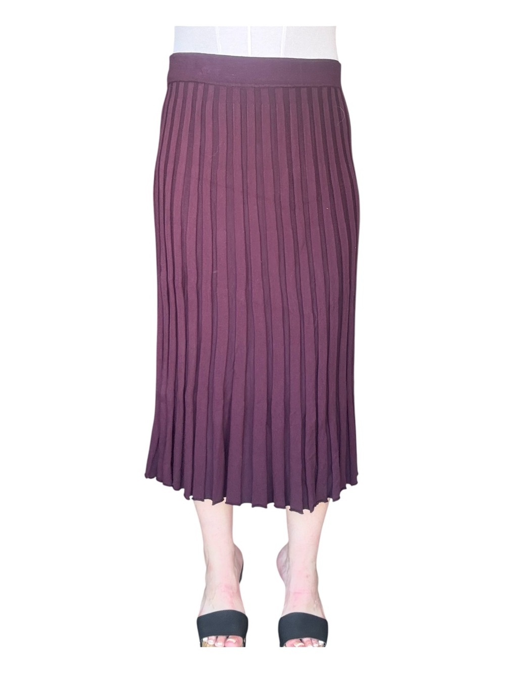 a new day NWOT Plum Pleated Midi Skirt - Women